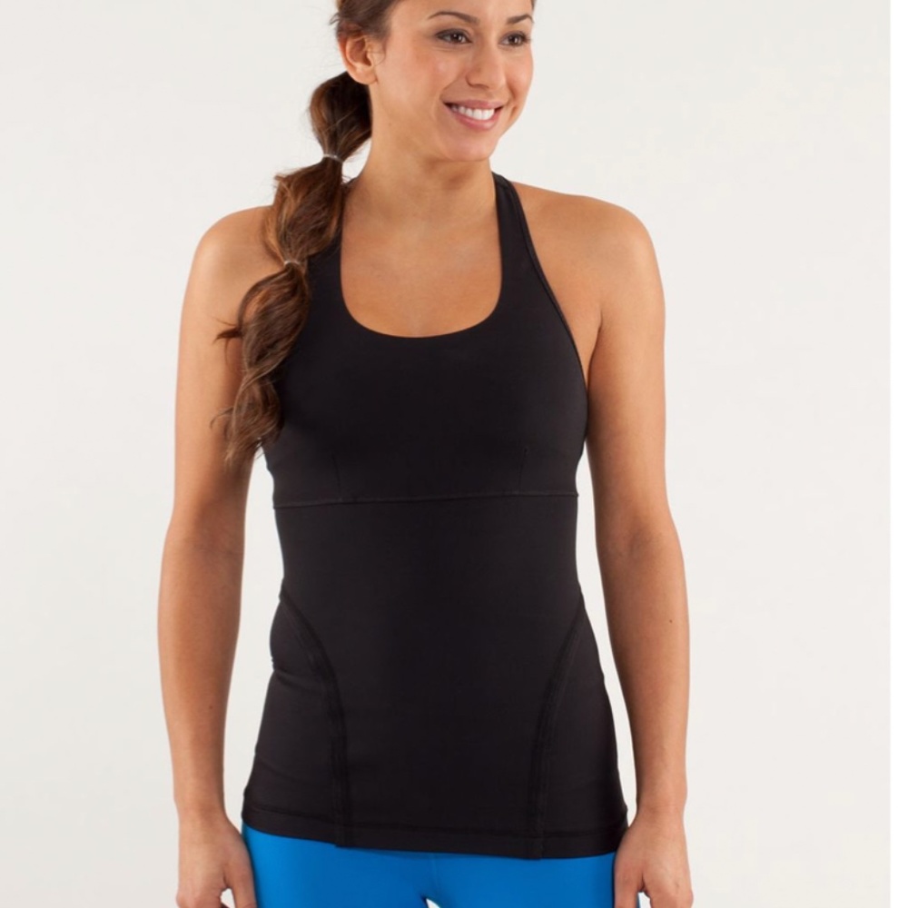Lululemon Power Up T Back Black Tank Top